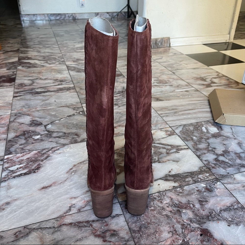 New Ugg Australia Maeva Mahogany Suede Heeled Boots Size 5 - Picture 5 of 10
